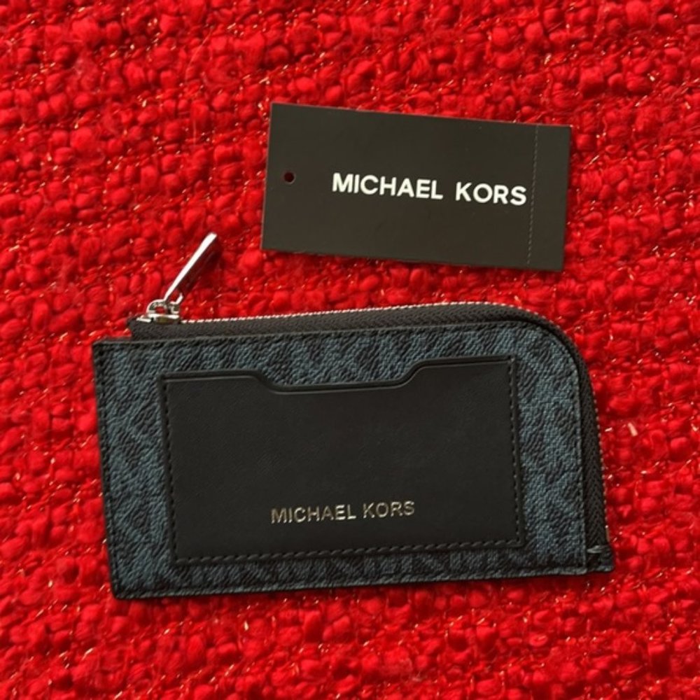 Michael Kors L Zip Mini Wallet Admiral NWT
